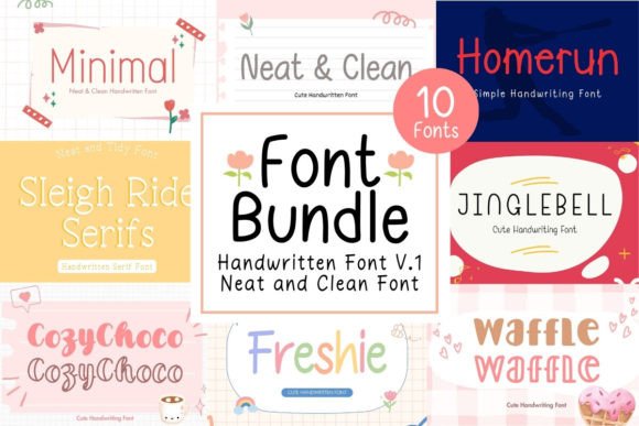 Download Neat &amp; Clean Handwritten Font Bundle V.1 - Premium Bundle